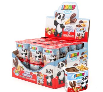 Chocolate Hazelnut Spread with Biscuit Sticks Jimmy The Panda, 1.8 Ounces, Snack Pack 24 Count