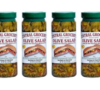 Central Grocery’s Regular Mufflata Famous Italian Olive Salad 4 Jars 16oz/454g Each